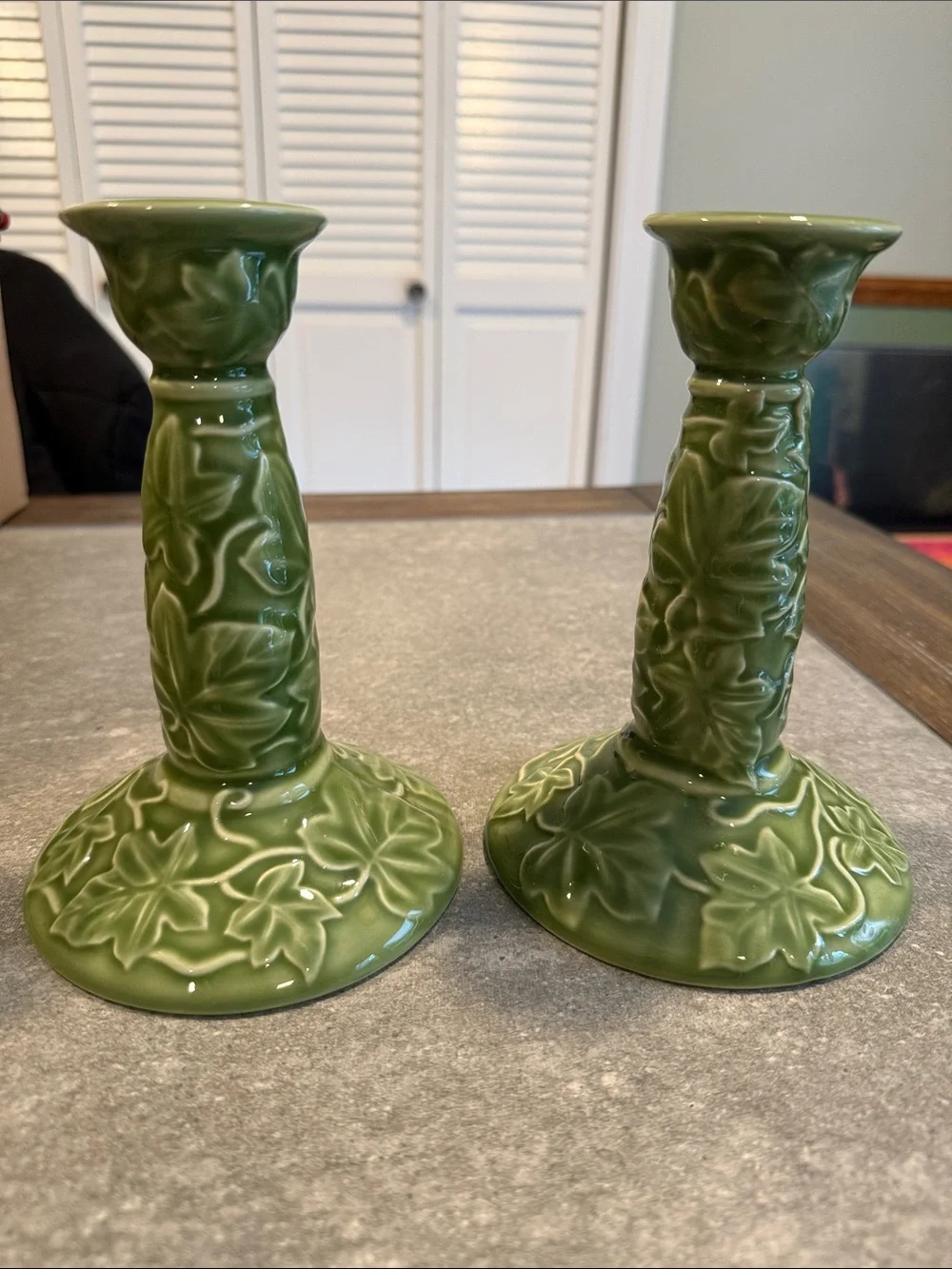 2 Vintage Franciscan Ivy Candlestick Portugal